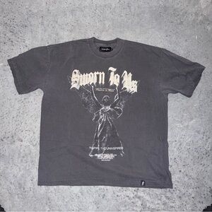 Sworn to us Gray Graphic T-Shirt